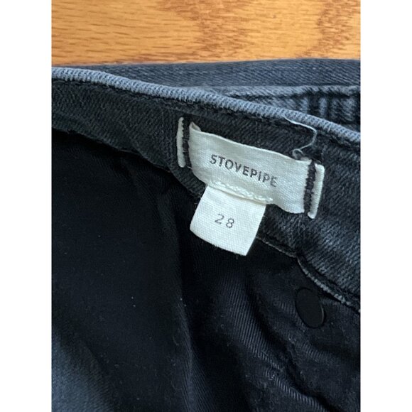 Madewell Womens Stovepipe Jeans Size 28 Charcoal Gray Wash Denim Raw Hem - Picture 4 of 6